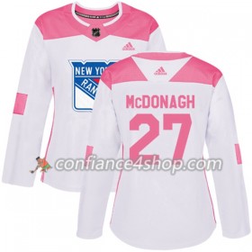 Adidas Maillot de Hockey New York Rangers Ryan McDonagh 27 2017-2018 Blanc Rose Fashion Authentic - Femme